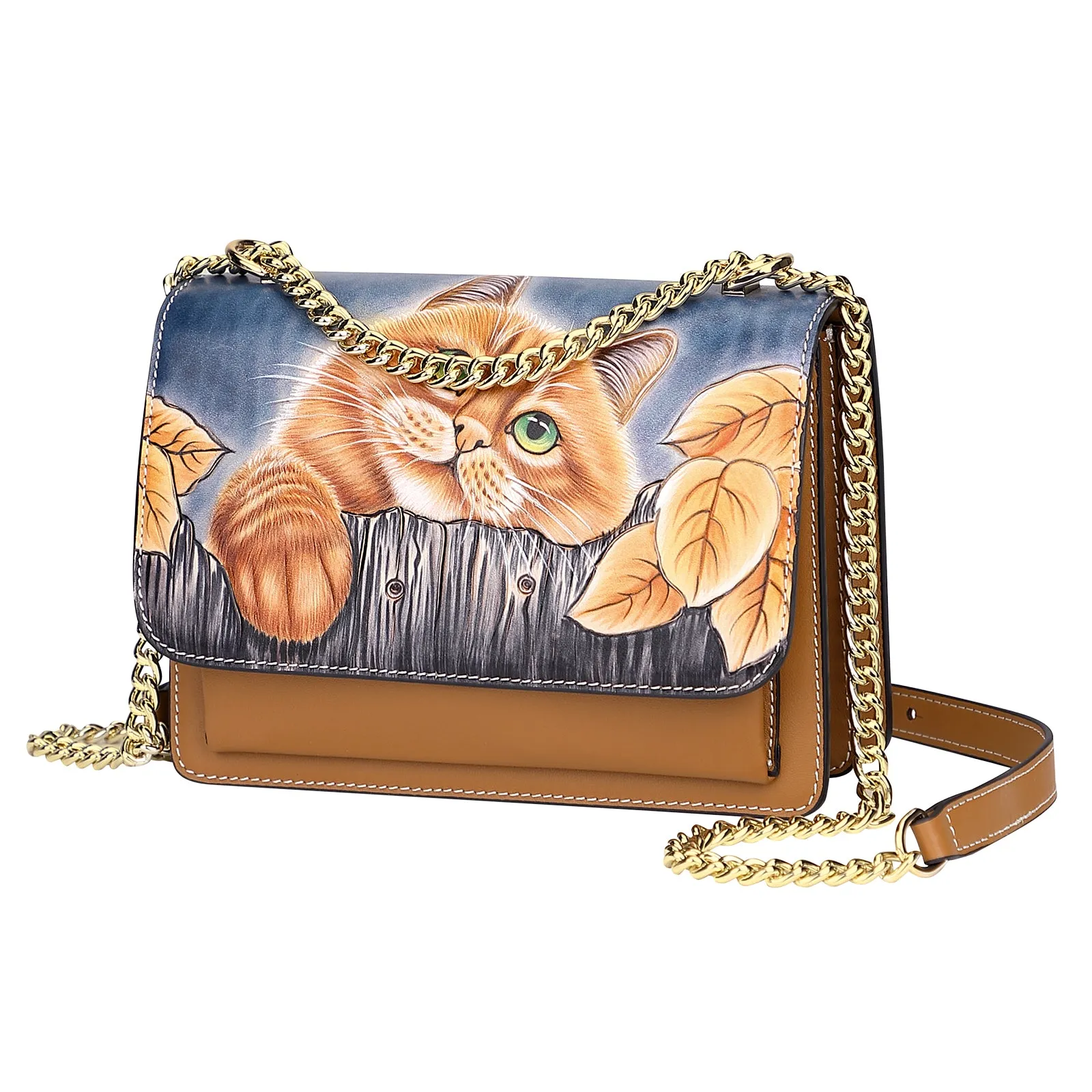 PIJUSHI Leather Crossbody Women Hand Painted Purses