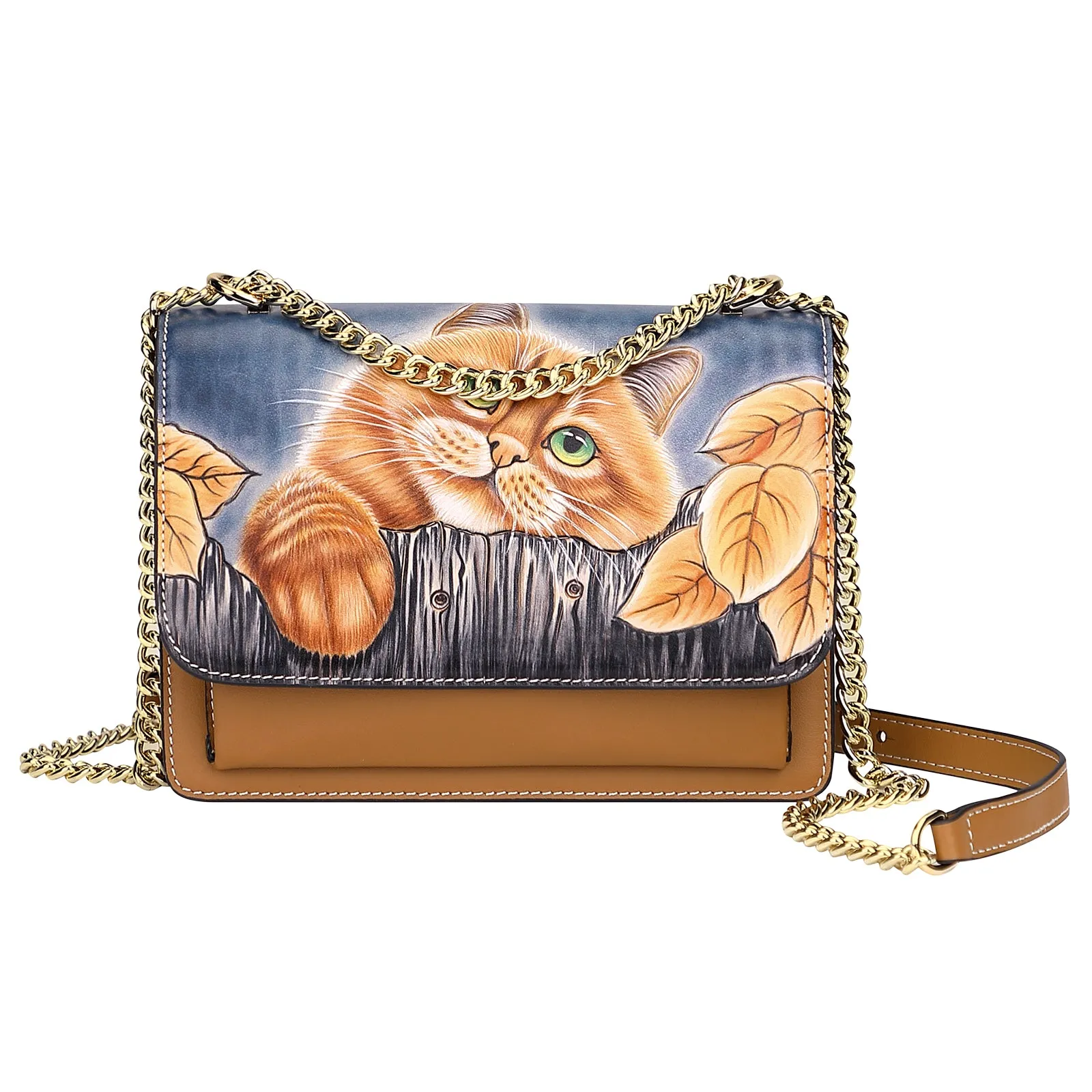 PIJUSHI Leather Crossbody Women Hand Painted Purses