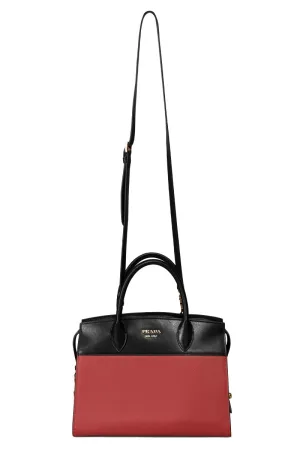 Prada Esplanade Leather Tote In Red and Black