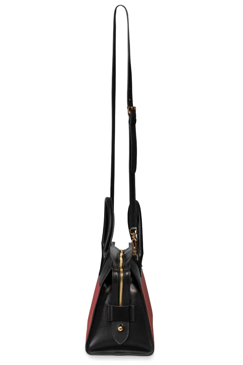 Prada Esplanade Leather Tote In Red and Black