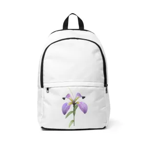 Purple Flower Unisex Fabric Backpack