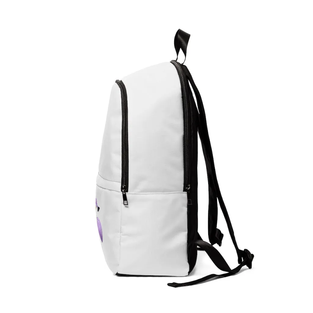 Purple Flower Unisex Fabric Backpack