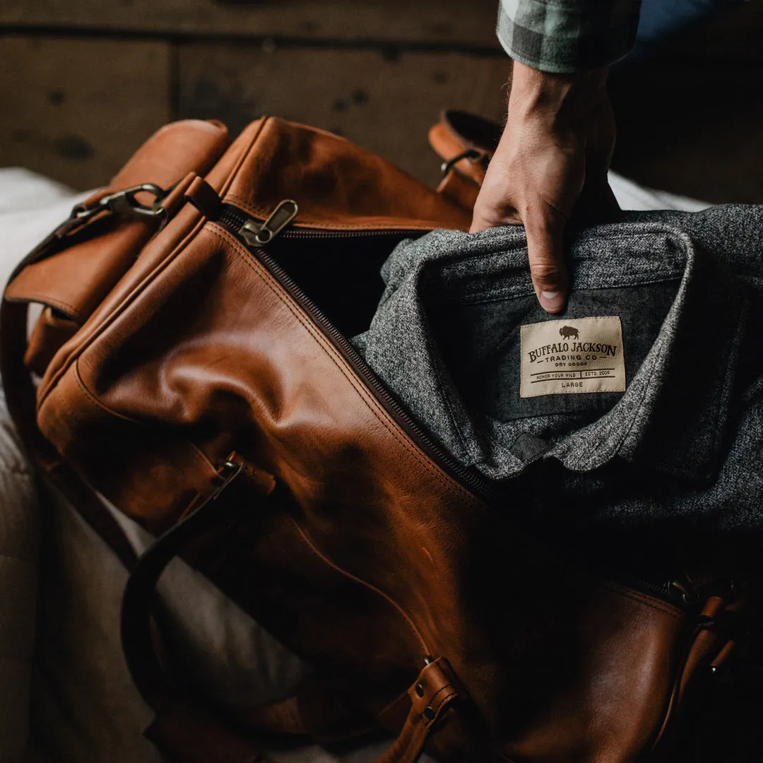 Roosevelt Buffalo Leather Duffle Bag | Amber Brown