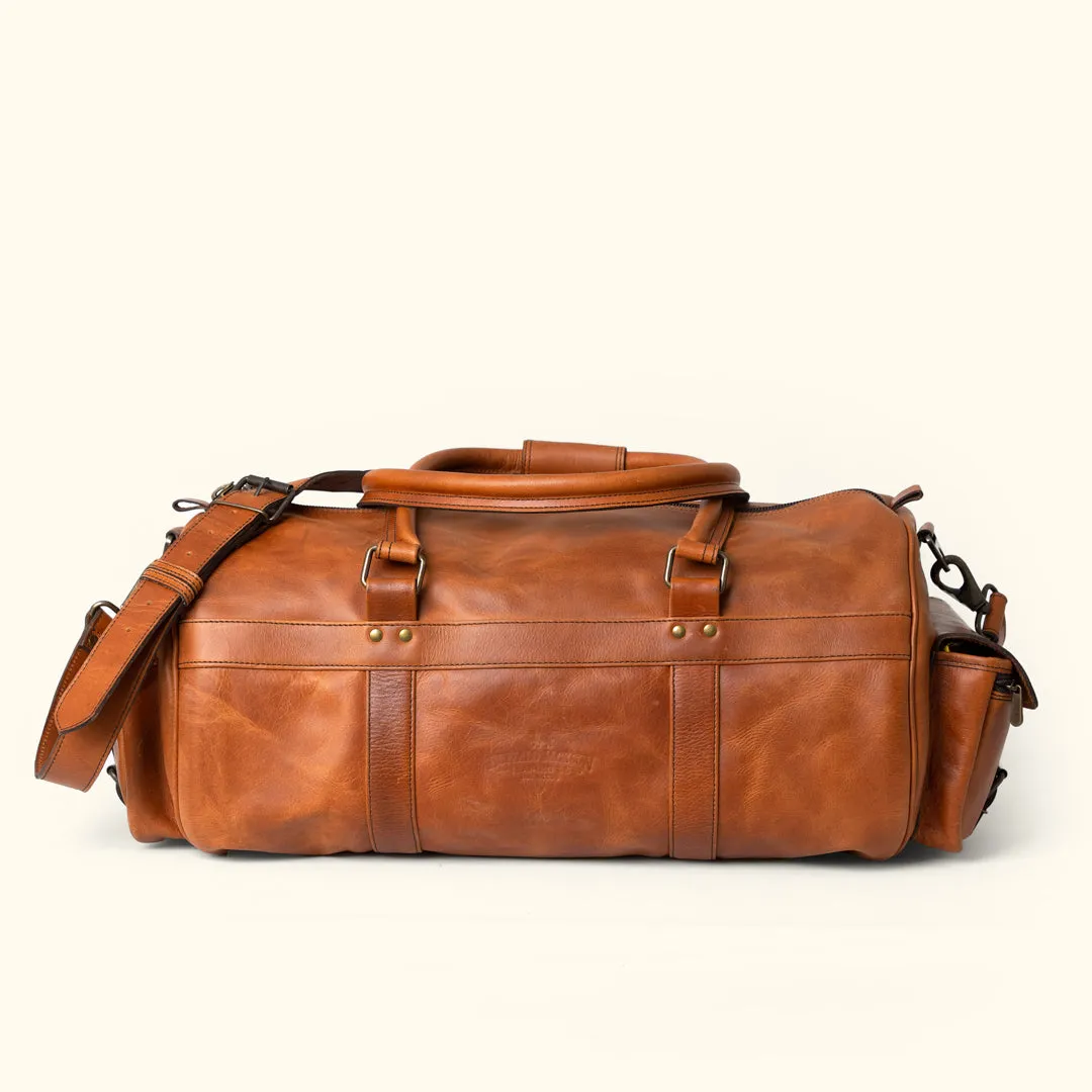 Roosevelt Buffalo Leather Duffle Bag | Amber Brown