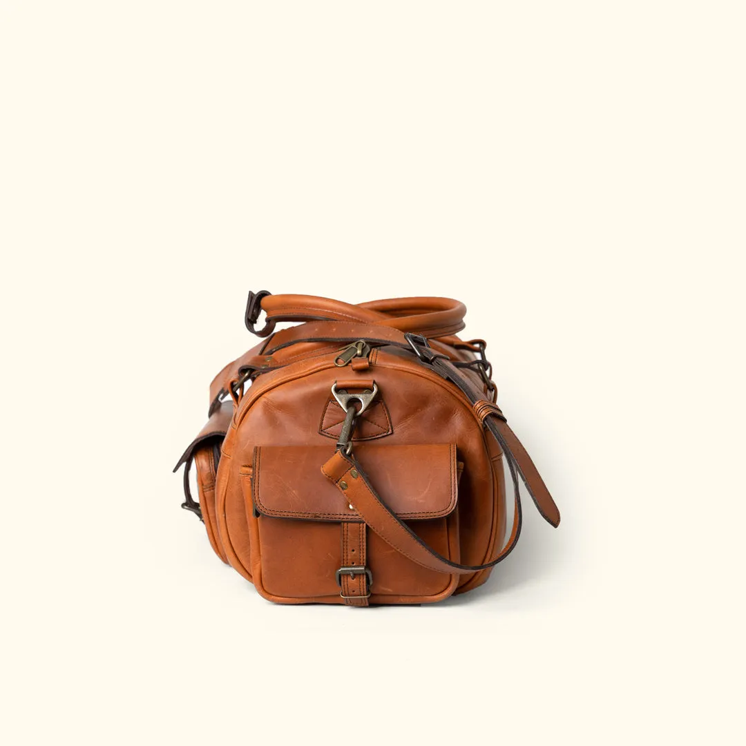 Roosevelt Buffalo Leather Duffle Bag | Amber Brown