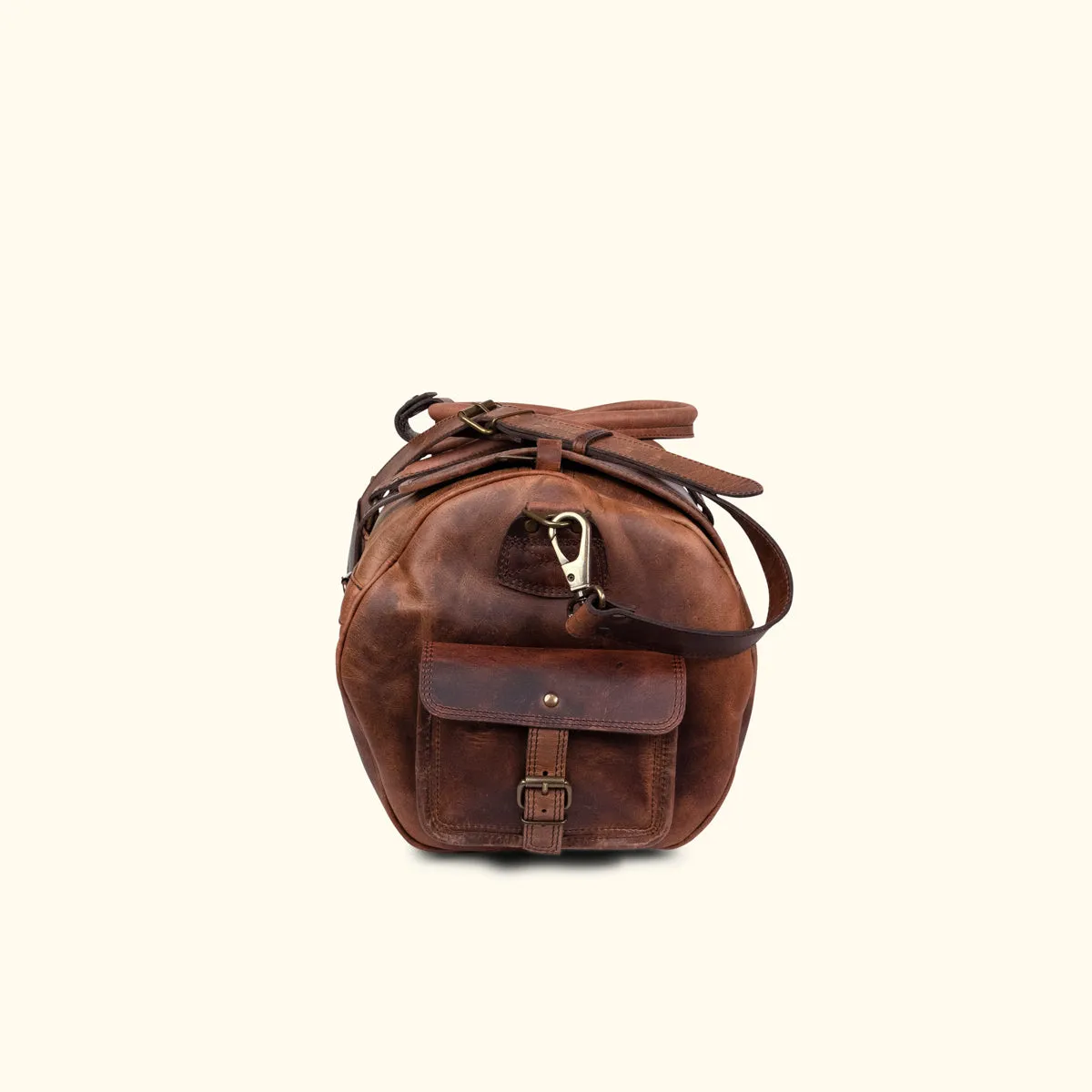 Roosevelt Buffalo Leather Travel Duffle Bag | Dark Oak