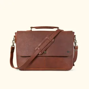 Ryder Reserve Bison Leather Laptop Messenger Bag | Brown