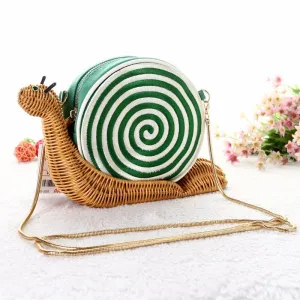 Snail ShapeCasual Clutch Rattan Handbag