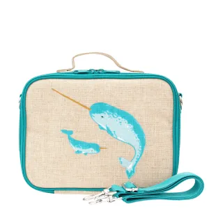 SoYoung - Insulated Lunch bag - Linen Teal Narwhal