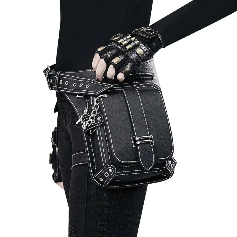 Steampunk Motorcycle Waist Leg Rivet Hip Multi Waist Rock Packs Belt Chain Fanny Bag