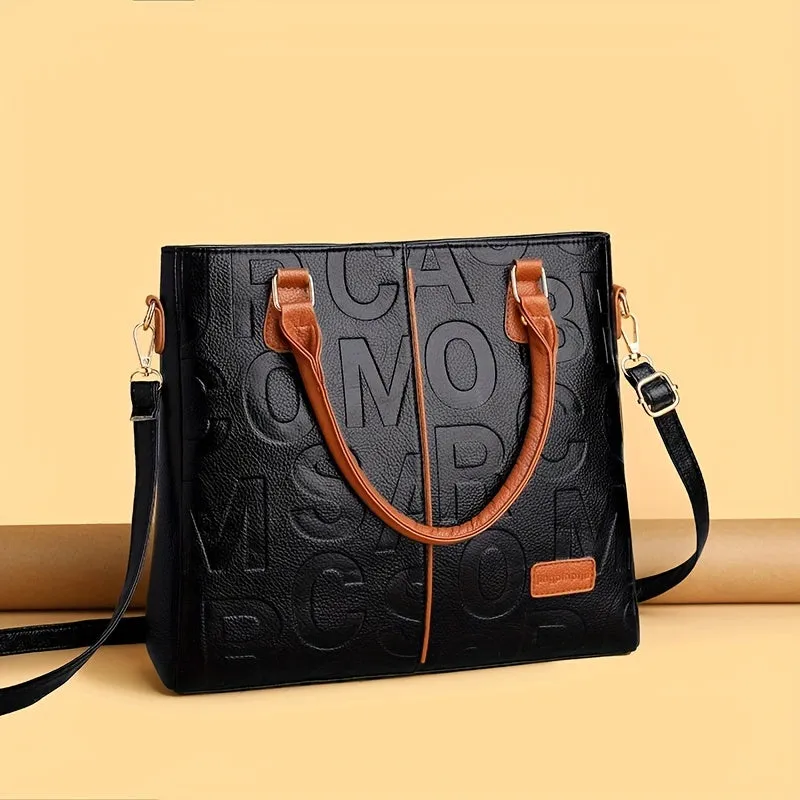 Stylish Embossed Handbag Colorblock Crossbody for Fashionforward Women