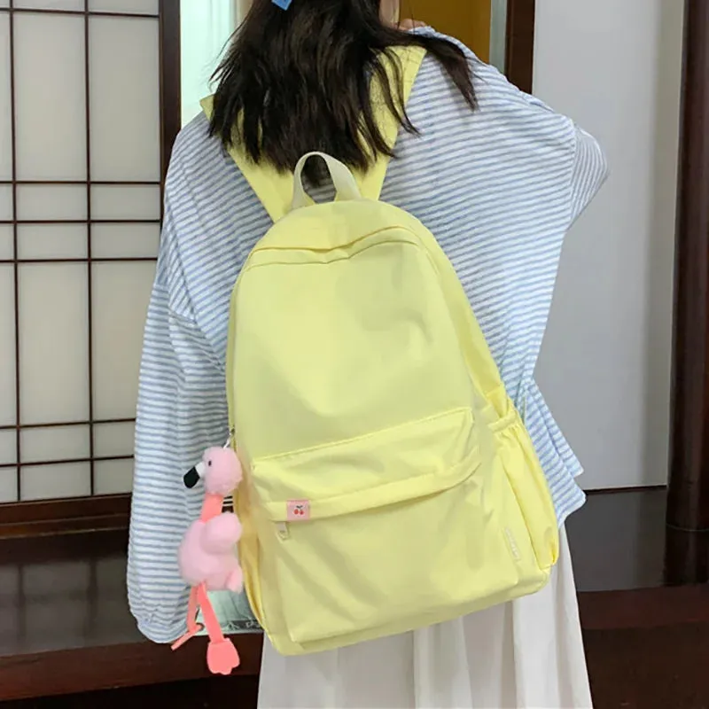 Toleet  Large Capacity College Girl School Bag Cute Flamingo Women Backpack Fashion Light Travel Student Schoolbag Solid girl Knapsack