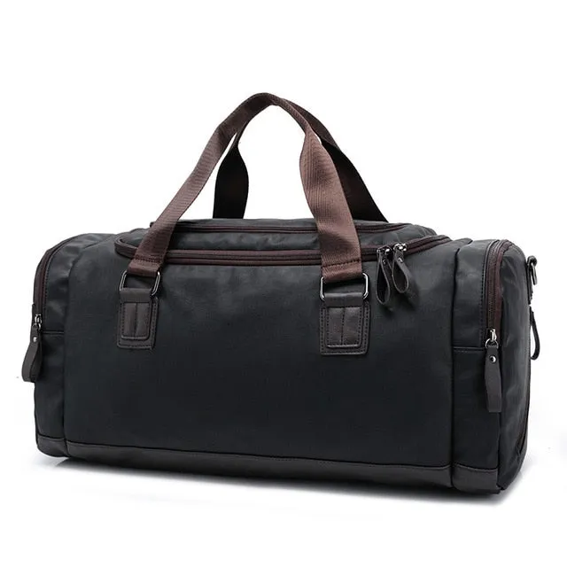 Top Quality Casual Travel Duffel PU Leather Men Handbags Big Large Capacity Travel Bags Black Mens Messenger Tote