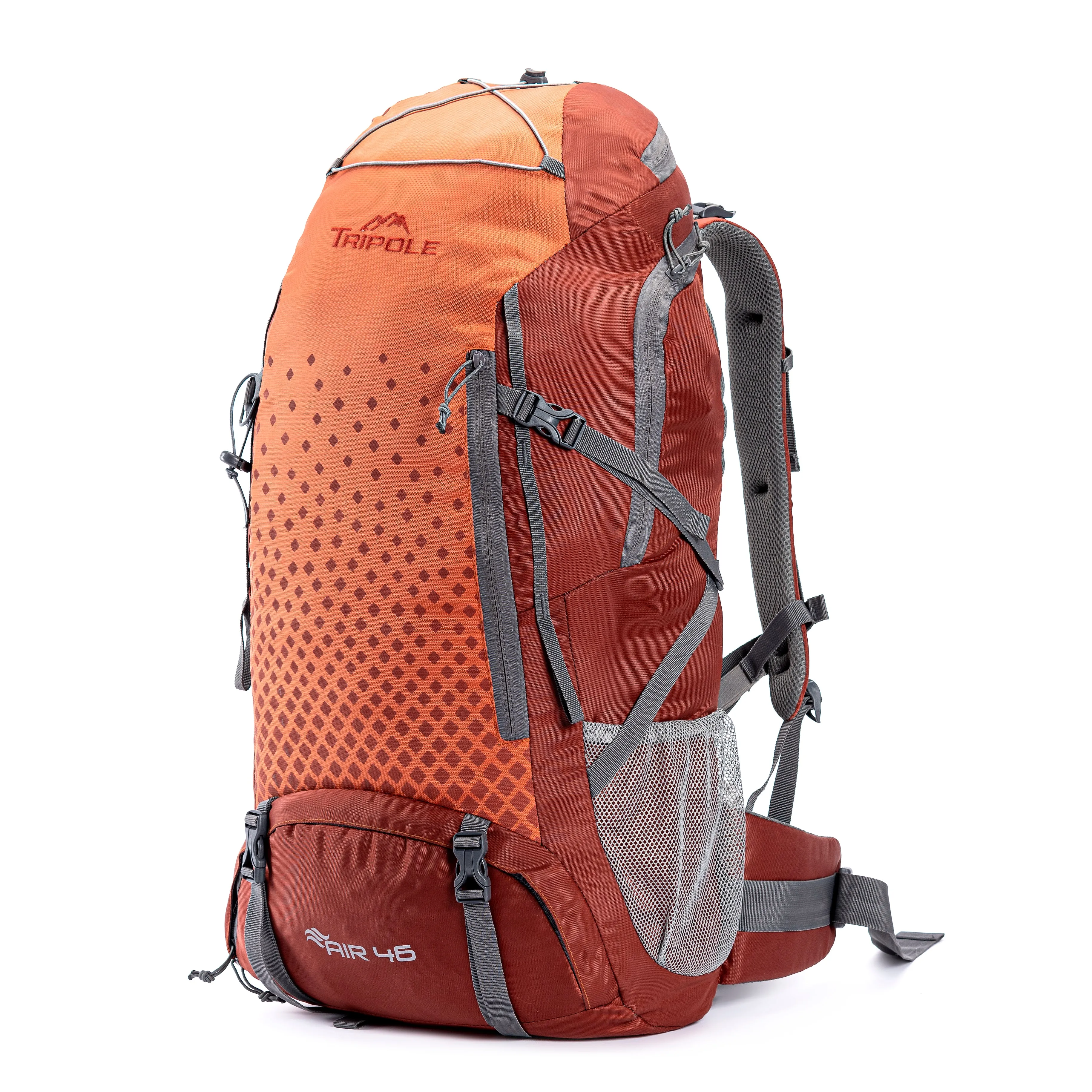 Tripole Air Trekking and Travel Rucksack with Rain Cover and Laptop Sleeve | 3 Year Warranty | Red | 46 Litres