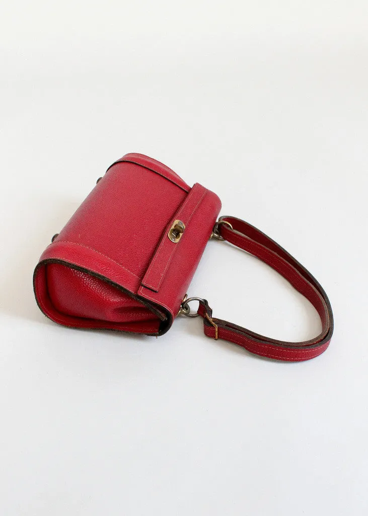 Vintage 1950s Maroon Red Leather Purse