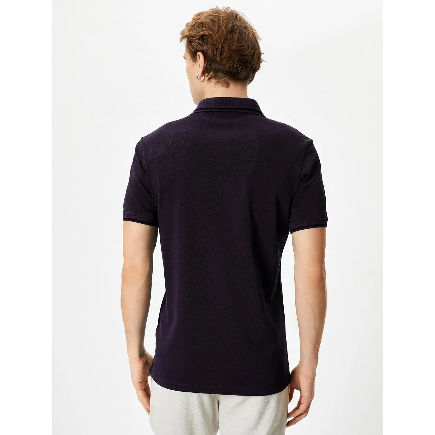 Violet Pique Collar Tipping Polo