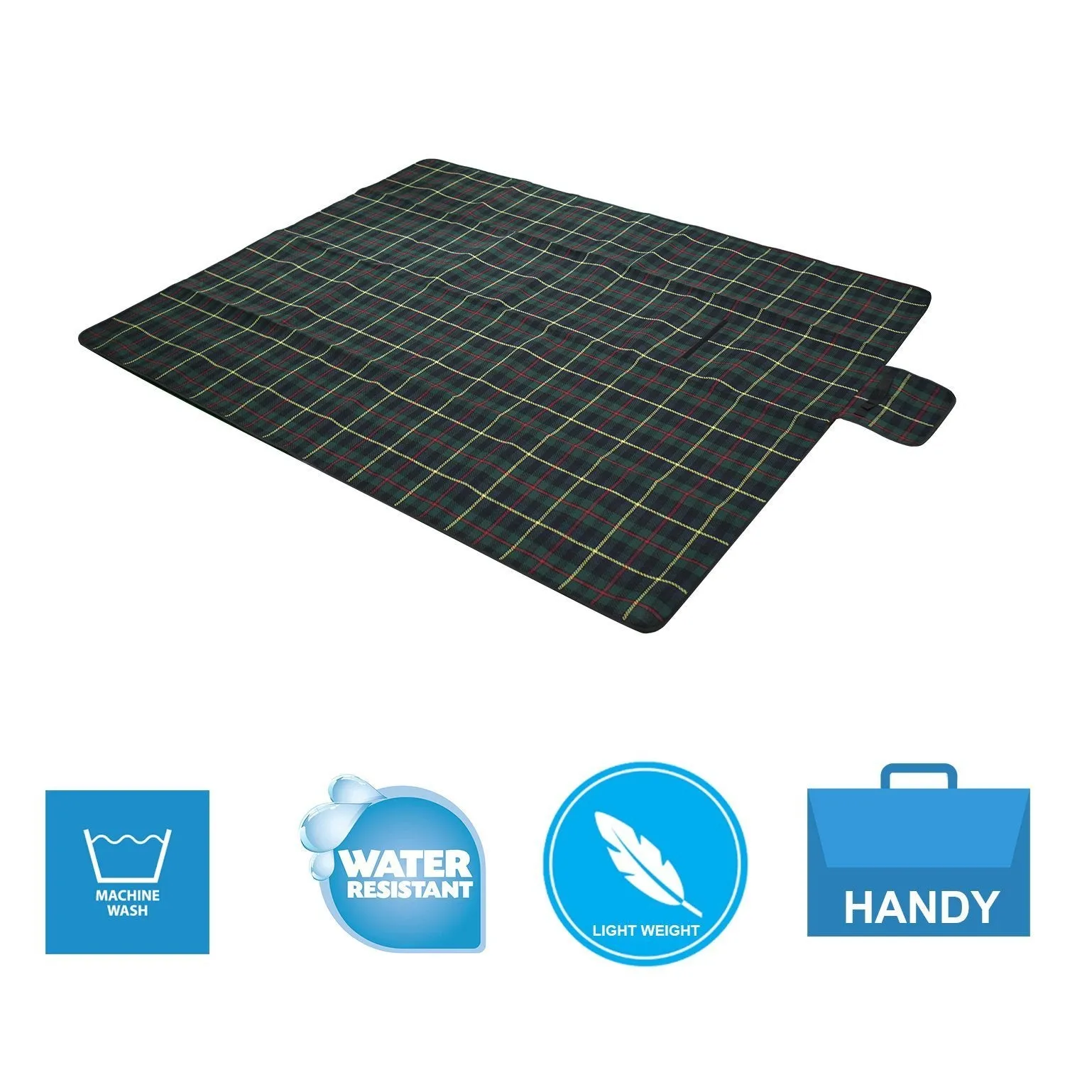 Vovoly Picnic Outdoor Blanket Extra Large Waterproof For Beach Camping Hiking Travel Water-Resistant Handy Mat with Strap 78&quot; x 59&quot;