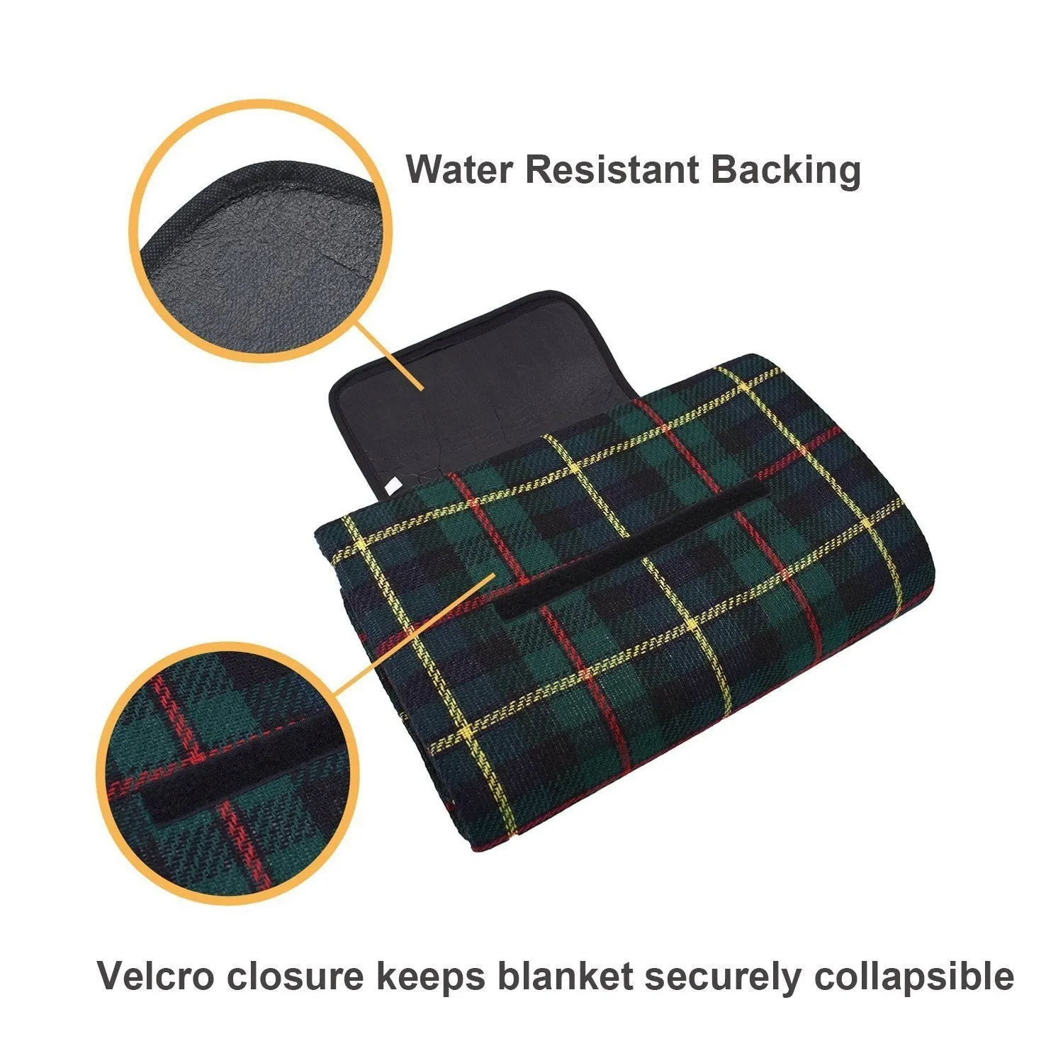 Vovoly Picnic Outdoor Blanket Extra Large Waterproof For Beach Camping Hiking Travel Water-Resistant Handy Mat with Strap 78&quot; x 59&quot;