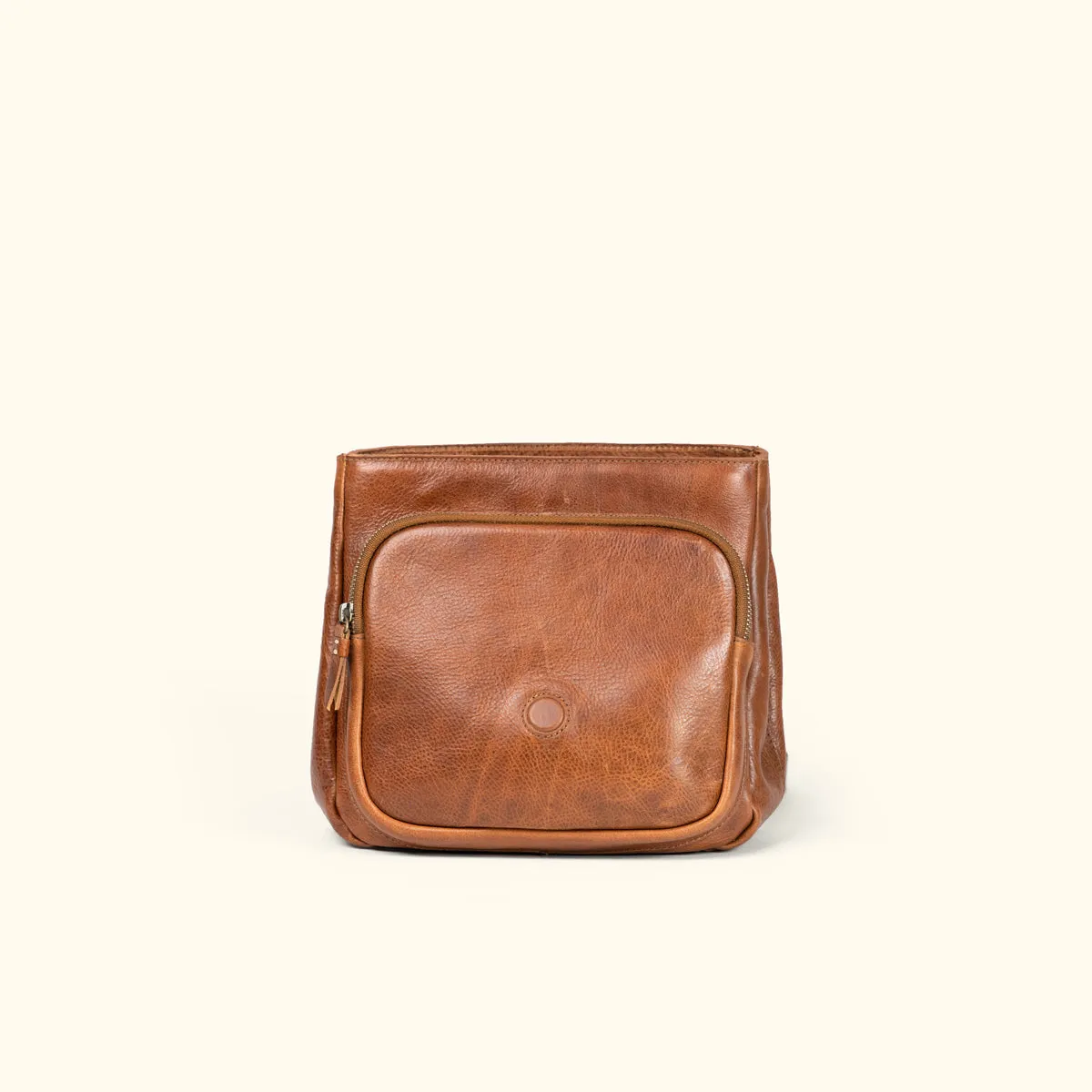 Walker Small Leather Backpack | Rustic Tan