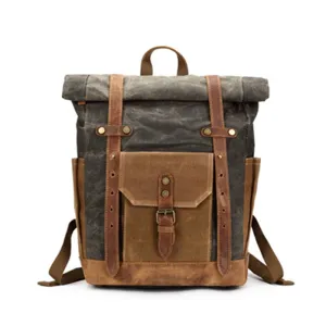 Waxed Canvas Backpack Rucksack Travel Backpack