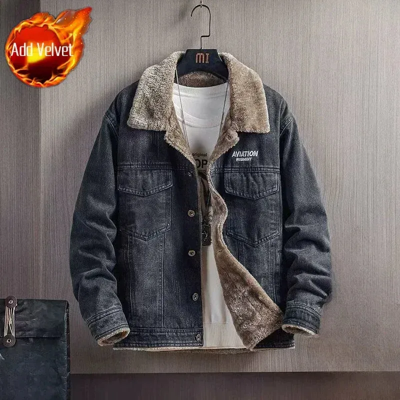 Wiaofellas  -  Denim Jackets Man High Quality Vintage Autumn Cowboy Coat for Men Menswear Designer Y2k Trendy Fast Delvery Winter Outerwear Hot