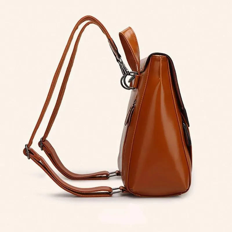 Women Leather Soft-able Unisex Backpacks