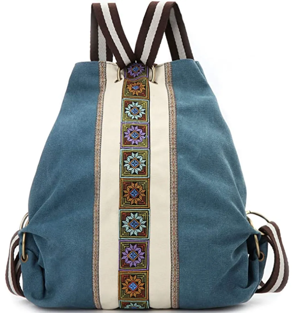 Women's Canvas Boho Backpack