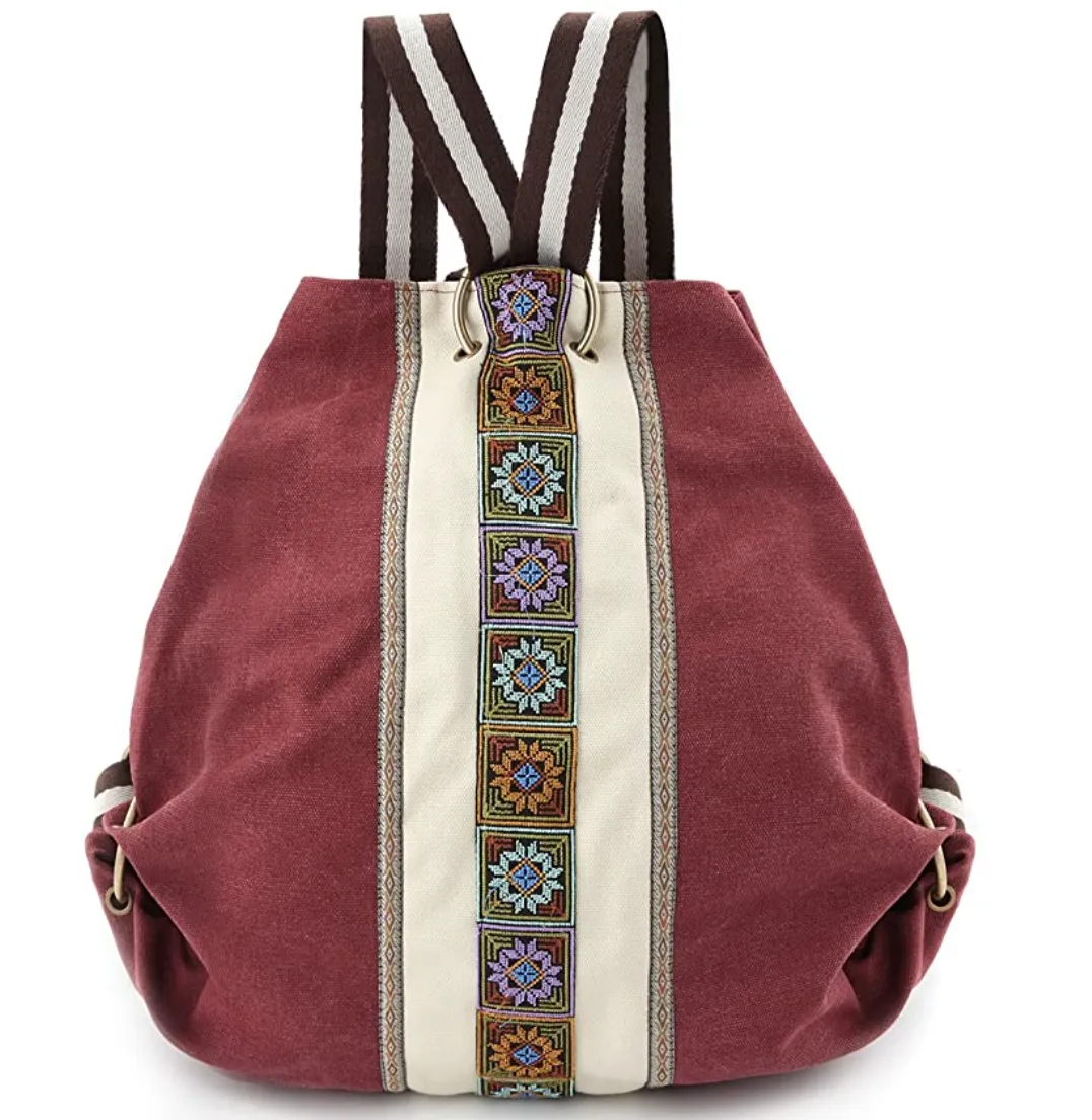 Women's Canvas Boho Backpack