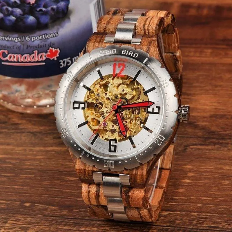 Wooden Mechanical Watch For Men and Women