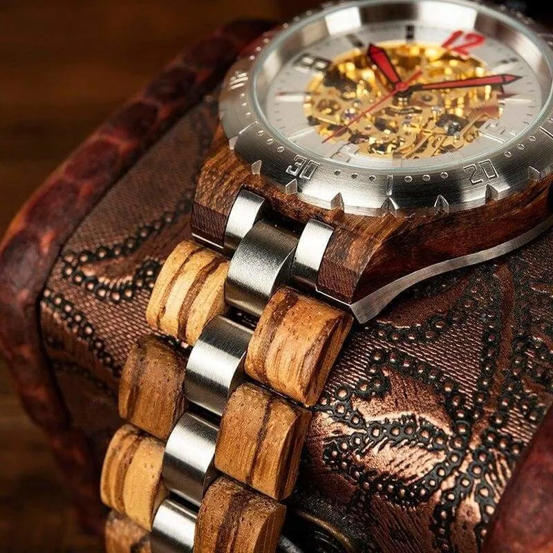 Wooden Mechanical Watch For Men and Women