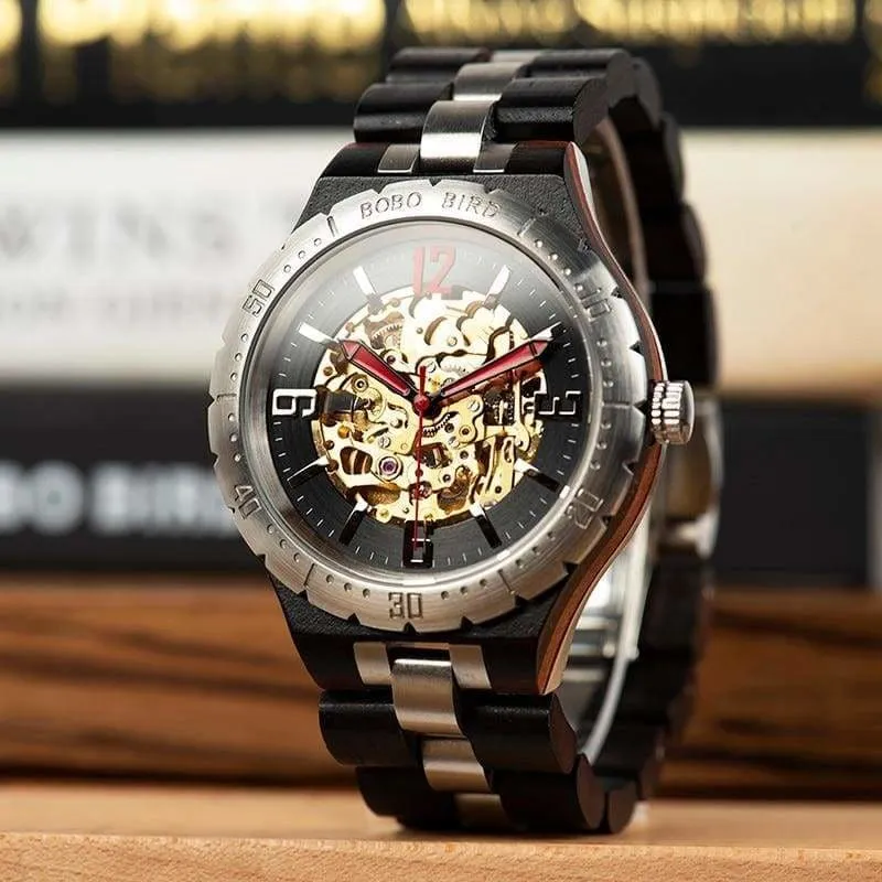 Wooden Mechanical Watch For Men and Women