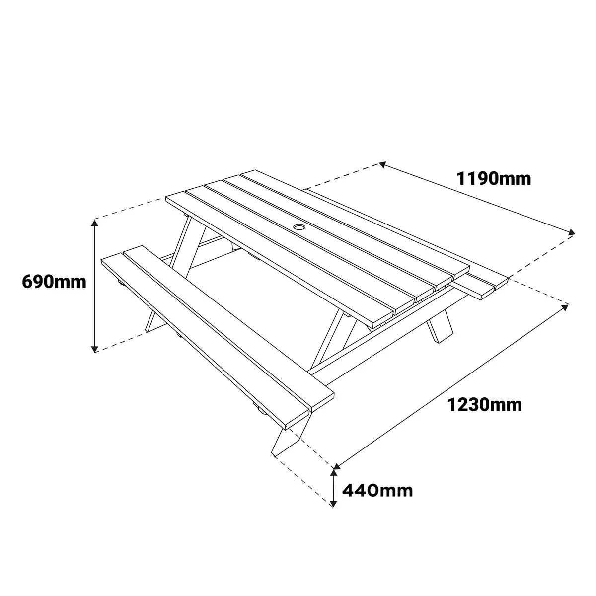 Woodshaw Appleton 4 Seater Picnic Bench